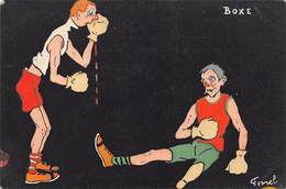 Thème: Sport  Boxe   Carte Dessinée Par Fernel      (voir Scan) - Boxeo