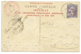 CARTE POSTALE / SEMEUSE 40c / CAISSE D'AMORTISSEMENT / 1929 / FOIRE EXPOSITION CHARLEVILLE / LE VIEUX MOULIN - 1921-1960: Période Moderne