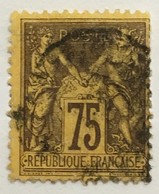 Timbre France YT 99 1884-90 SAGE (type II) 75c Violet S Orange (côte 38 Euros) – 404y - 1876-1898 Sage (Type II)