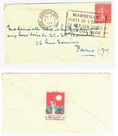 MARSEILLE Bouches Du Rhône Lettre Mignonette 50c Semeuse Lignée Yv 199 Ob 1927 Etiquette Défense TUBERCULOSE 1928 1929 - Covers & Documents