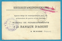 KRIEGSGEFANGENENSENDUNG Met Stempel MUNSTER Naar " BUREAU DE RENSEIGNEMENTS" ,BRIEFstempel RENNBAHN - Kriegsgefangenschaft