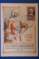 238 ALGERIE CARTE 1953 LE COMTE D ARGENSON AFFRANCHISSEMENT PLAISANT - Lettres & Documents