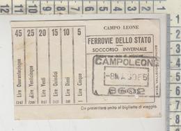 Biglietto Ticket Ferrovie Dello Stato Soccorso Invernale - Europe