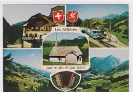 Allières, Par Route Et Par Train, Accordéon, Train M.O.B. Chapelle Emportée Par Un Glissement De Terrain En 1990 - Chapelle