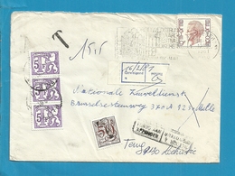 1962 Op Brief Stempel LOKEREN Getaxeerd Met TX69+zegel 1958 Met "T" Als Strafportzegel, Stempel MELLE, Strookje REFUSE.. - 1970-1980 Elström
