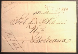Guadeloupe Lettre Pointe A Pitre 1824 Taxe Et Griffe D'entrée "colonies Par Bordeaux" Intéressant ! - Storia Postale
