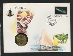 VANUATU - 5 VATU 1990 / /  STAMP - COVER - COIN  / / GEOPHILA 1993 - Vanuatu