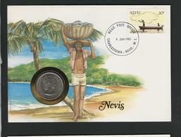 NEVIS - 50 CENTS 1965 / /  STAMP - COVER - COIN  / / PHILSWISS 1985 - Central America