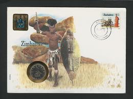 ZIMBABEW - 20CENTS 1987 / /  STAMP - COVER - COIN  / / GEOPHILA 1993 - Simbabwe