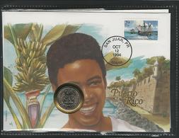 PUERTO RICO - QUARTER DOLLAR 1993  / /  STAMP - COVER - COIN  / / PHILSWISS 1994 - Puerto Rico