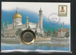 BRUNEI DARUSSALAM - 50SEN 1991 / /  STAMP - COVER - COIN  / / PHILSWISS 1994 - Brunei