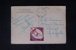 MONACO - Jeux Olympiques Sur Carte Postale En 1953 Pour La France - L 49937 - Covers & Documents