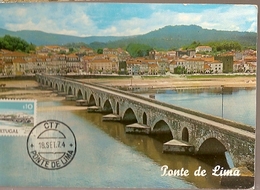 Portugal & Maximum Card,  Ponte De Lima, Vista Parcial  View Vila And  Bridge, Ponte De Lima 1974 (263) - Maximumkaarten