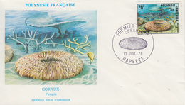 Enveloppe  FDC   1er  Jour   POLYNESIE   Coraux    1978 - FDC