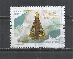 BRAZIL 2017 - 300 YEARS OF LADY OF APARECIDA - POSTALLY USED OBLITERE GESTEMPELT USADO - Usati