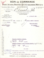 LETTRE 1938 A. DANIEL COMPIEGNE SUCCURSALE CRÉPY En VALOIS OISE - CHARBON FERS ACIERS FONTES MÉTAUX - Droguerie & Parfumerie