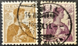 SWITZERLAND 1909 - Canceled - Sc# 165, 166 - 12r 15r - Used Stamps