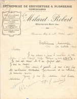 LETTRE 1945 MILARET ROBERT RESSONS Sur MATZ OISE - MUNITIONS De CHASSE POUDRE FAIENCE POTERIE VERRERIE - Droguerie & Parfumerie