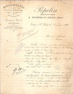 LETTRE 1911 POPELIN ESTRÉES SAINT DENIS OISE - INSTRUMENTS AGRICOLES ESSIEUX VIEUX MÉTAUX JOUG à BOEUF GRAISSE ÉQUATEUR - Droguerie & Parfumerie