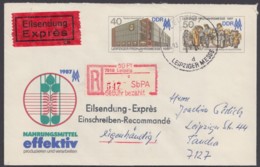 Mi-Nr. U6, R- Eilbote Mit SbPA-R-Zettel "Leipzig", Ankunftsstempel - Covers - Used