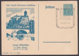 Mi-Nr. PP5 D2/o2a, "Halle, Burg Giebichenstein", 1956, Pass. Sst. - Cartes Postales Privées - Oblitérées