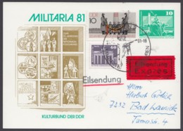 Mi-Nr. PP16 C1/013a, "Militaria", 81, Eilboten Mit Pass. Zusatzfr., Ankunft - Cartes Postales Privées - Oblitérées