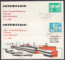 Mi-Nr. PP16 D2/03, 17 D2/01, "Flughafen Bln- Schönefeld", 1976, Beide Karten - Cartes Postales Privées - Oblitérées