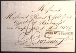 Guadeloupe Lettre Pointe A Pitre  Pour Bordeaux 1833 Taxe Et Griffe échoppée D'entrée "Pays D'outremer" Superbe - Cartas & Documentos