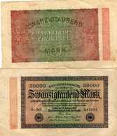 2 Billets 20000 Mark - Reichbanknote Berlin Den 29 Sebruar 1923 - 20.000 Mark