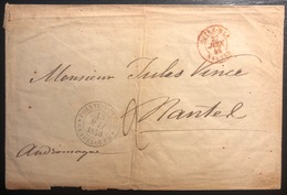 Guadeloupe Enveloppe Pointe à Pitre Pour Nantel Par Navire Andromaque 1846 Taxée Et Entrée Outremer/nantes TB - Cartas & Documentos