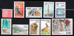ANDORRE FRANCE Lot 1988 N°366 367 368EUROPA CEPT 369 370 371 372 373 374 375 - Usati