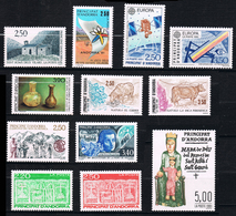 ANDORRE FRANCE Lot 1991 N°400 401 EUROPA CEPT 402 403 405 406 407 408  410 411 412 - Usados