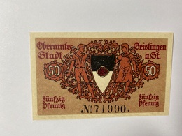 Allemagne Notgeld Oberamts Stadt 50 Pfennig - Collections