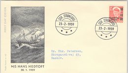 GROENLAND - GRONLAND - COVER 23.2.1959  M/S HANS HEDTOFT / 1 - Lettres & Documents