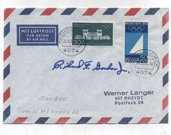 Germany USA GORDON ASTRONAUT SIGNED COVER GEMINI 11 APOLLO 12 1970 - Amérique Du Nord