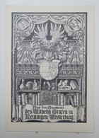 Ex-libris Héraldique Illustré Fin XIXème -WILHELM GRAFEN ZU LEININGEN - WERSTERBURG - Exlibris