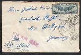 1940 U.S - 30c AIRMAIL To GERMANY - GERMAN CENSOR STRIP - VIA AIR MAIL Postmark - Covers & Documents