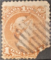 CANADA 1868/76 - Canceled - Sc# 22 - 1c - Damaged On Lower Right Corner! - Used Stamps
