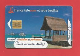 TELECARTE 50 U TIRAGE 500 000 EX  France Télécom Et Votre Buraliste X 2 Scans - Opérateurs Télécom