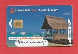 TELECARTE 50 U TIRAGE 500 000 EX  France Télécom Et Votre Buraliste X 2 Scans - Opérateurs Télécom