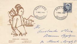 GROENLAND - GRONLAND - COVER  GODTHAB 1.12.1953 / 4 - Lettres & Documents
