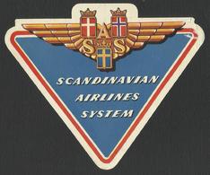 SKANDINAVIAN AIRLINES - LABEL 11,5 X 9,5 Cm (see Sales Conditions) - Étiquettes à Bagages