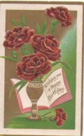 Carte Postale Ancienne/ Gaufrée Dorée/Whishing You A Happy Birthday/Vase Et Oeillets /USA/Canada/Vers 1910     CFA41 - Geburtstag