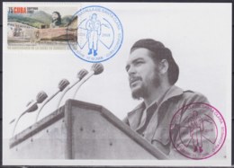 TMA-503 CUBA 2008 MAXIM CARD 2008 STAMP ERNESTO CHE GUEVARA RED-BLUE CANCEL. - Maximum Cards