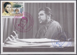 TMA-521 CUBA 2008 MAXIM CARD 2008 STAMP ERNESTO CHE GUEVARA RED-BLUE CANCEL. - Tarjetas – Máxima