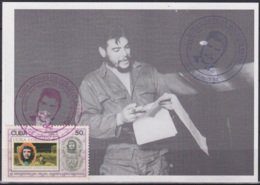 TMA-525 CUBA 2008 MAXIM CARD 1987 STAMP ERNESTO CHE GUEVARA RED-BLUE CANCEL. - Cartes-maximum