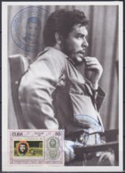 TMA-527 CUBA 2008 MAXIM CARD 1987 STAMP ERNESTO CHE GUEVARA BLACK-BLUE CANCEL. - Maximumkarten