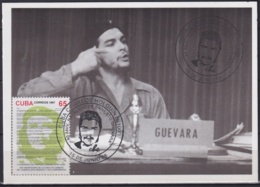 TMA-529 CUBA 2008 MAXIM CARD 1997 STAMP ERNESTO CHE GUEVARA BLACK CANCEL. - Maximumkarten