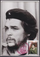 TMA-550 CUBA 2005 MAXIM CARD 65c 2002 STAMP ERNESTO CHE GUEVARA RED-BLUE CANCEL. - Cartes-maximum