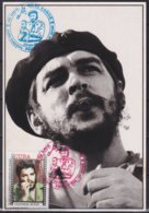 TMA-551 CUBA 2005 MAXIM CARD 15c 2002 STAMP ERNESTO CHE GUEVARA RED-BLUE CANCEL. - Maximumkarten